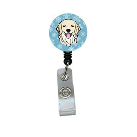 Teacher&Aposs Aid Snowflake Golden Retriever Retractable Badge Reel TE2930046
